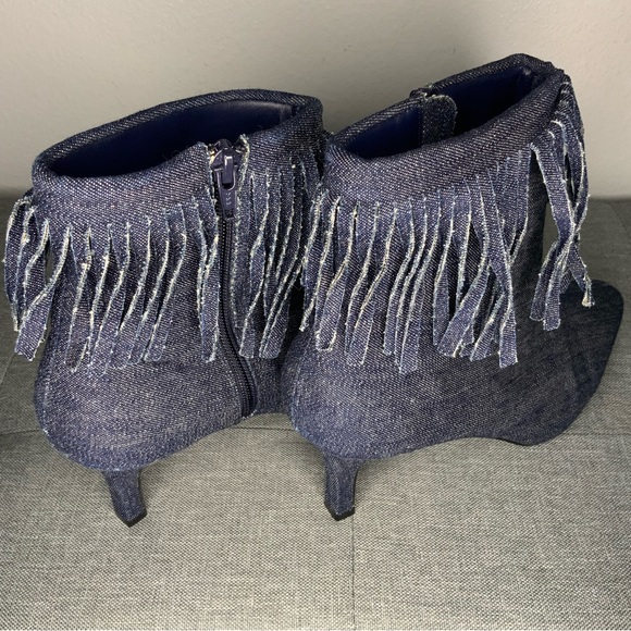 Denim Stool Heels - Picture 5 of 9